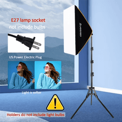 UEGOGO Softbox Photography Lighting Kit, 20” x 27.5” Continuous Lighting Kit , Professional Photo Studio Lighting for Video Recording, Portrait Shooting ( No Energy Saving Bulb)