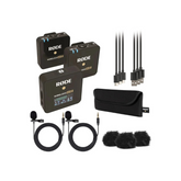 Rode Wireless GO II Compact Microphone System with 2x Transmitter, Bundle with 2x Turnstile Audio Lavalier Microphone
