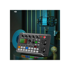 Gaming Audio Mixer, Streaming Mixer with Audio Interface BT SoundBoard Voice Changer Sound Card, Studio Beginner Podcast Mixer Equipment for PC Phone Live Streaming Podcasting Recording
