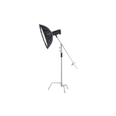 KFFKFF C Stand featuring Boom Arm, Reaches Up to 10.83 ft/330 cm, Robust Stainless Steel Photography Light Stand with 4.8-9.8 ft Height Adjustability, Includes 2 Grip Head for Studio Monolight