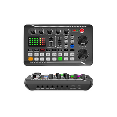 Gaming Audio Mixer, Streaming Mixer with Audio Interface BT SoundBoard Voice Changer Sound Card, Studio Beginner Podcast Mixer Equipment for PC Phone Live Streaming Podcasting Recording