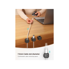 JOYROOM 6 Pack Magnetic Cable Clips Cord Holder, Under Desk Cable Management Organizer, Black