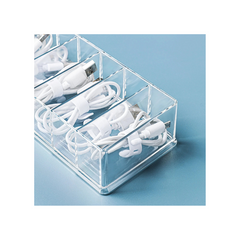 Drawer Office Transparent Plastic Wire Storage Box With Accessories Compartment Office Desk Accessories With Cover