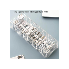 Drawer Office Transparent Plastic Wire Storage Box With Accessories Compartment Office Desk Accessories With Cover